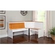 Kingfisher Lane Pine Wood Corner Nook Dining Set with Storage in White & Natural