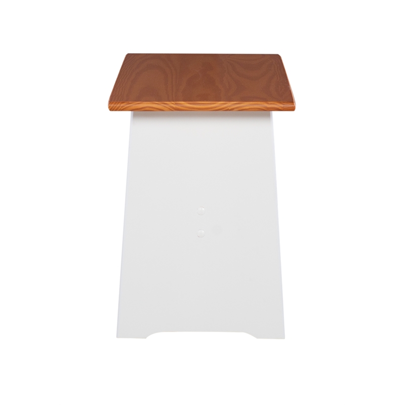 Kingfisher Lane Pine Wood Corner Nook Dining Set with Storage in White & Natural