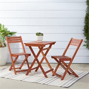 Kingfisher Lane Modern Premium Hardwood 3 Piece Outdoor Bistro Set
