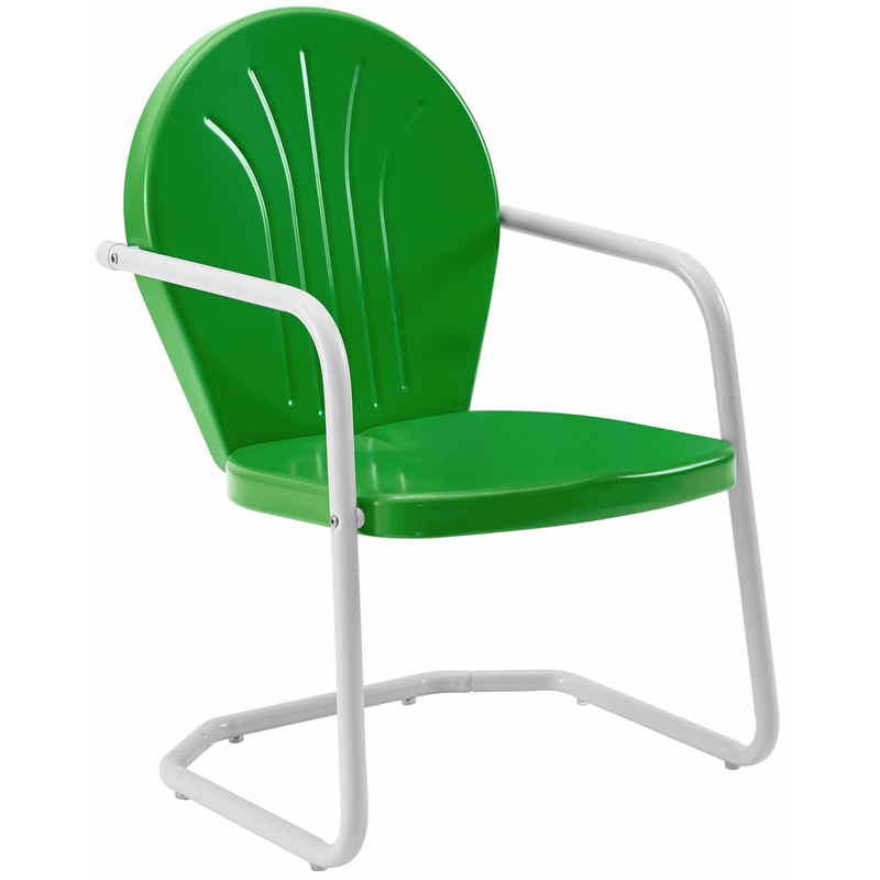 Kingfisher Lane 5 Piece Metal Patio Dining Set in White and Green