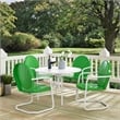 Kingfisher Lane 5 Piece Metal Patio Dining Set in White and Green