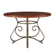Kingfisher Lane 5PC Wood/Steel Swivel Rolling Dining Set in Matte Pewter/Bronze