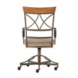 Kingfisher Lane 5PC Wood/Steel Swivel Rolling Dining Set in Matte Pewter/Bronze