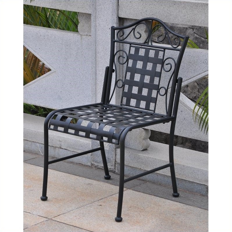 Kingfisher Lane Modern 3 Piece Iron Patio Bistro Set in Black