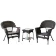 Kingfisher Lane 3 Piece Resin Wicker Patio Conversation Set in Espresso
