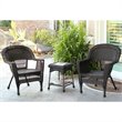 Kingfisher Lane 3 Piece Resin Wicker Patio Conversation Set in Espresso