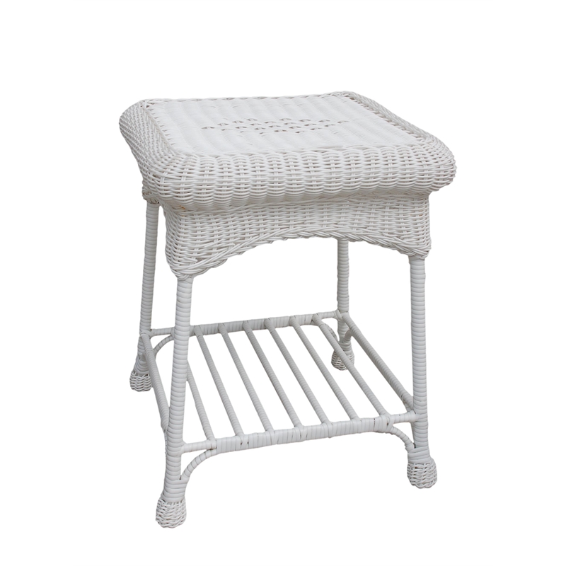 Kingfisher Lane 3 Piece Wicker Conversation Set in White without Cushion