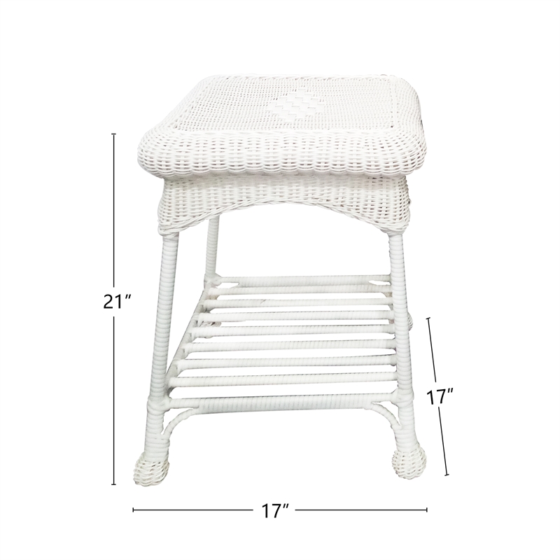 Kingfisher Lane 3 Piece Wicker Conversation Set in White without Cushion