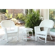 Kingfisher Lane 3 Piece Wicker Conversation Set in White without Cushion