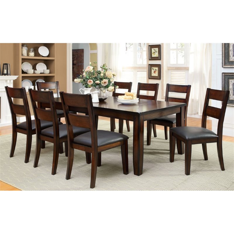 Kingfisher Lane 9-Piece Wood Extendable Dining Set in Dark Cherry