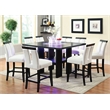 Kingfisher Lane Wood 7-Piece Counter Dining Set with LED in Black