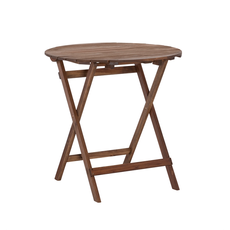 Kingfisher Lane 3 Piece Outdoor Foldable Wood Bistro Set in Acorn Brown