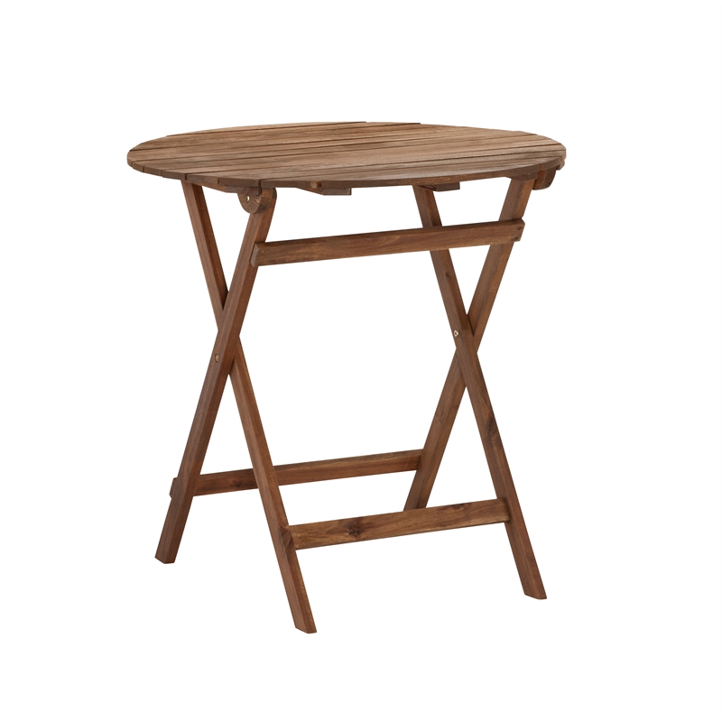 Kingfisher Lane 3 Piece Outdoor Foldable Wood Bistro Set in Acorn Brown