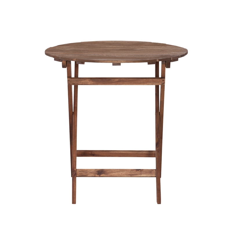 Kingfisher Lane 3 Piece Outdoor Foldable Wood Bistro Set in Acorn Brown