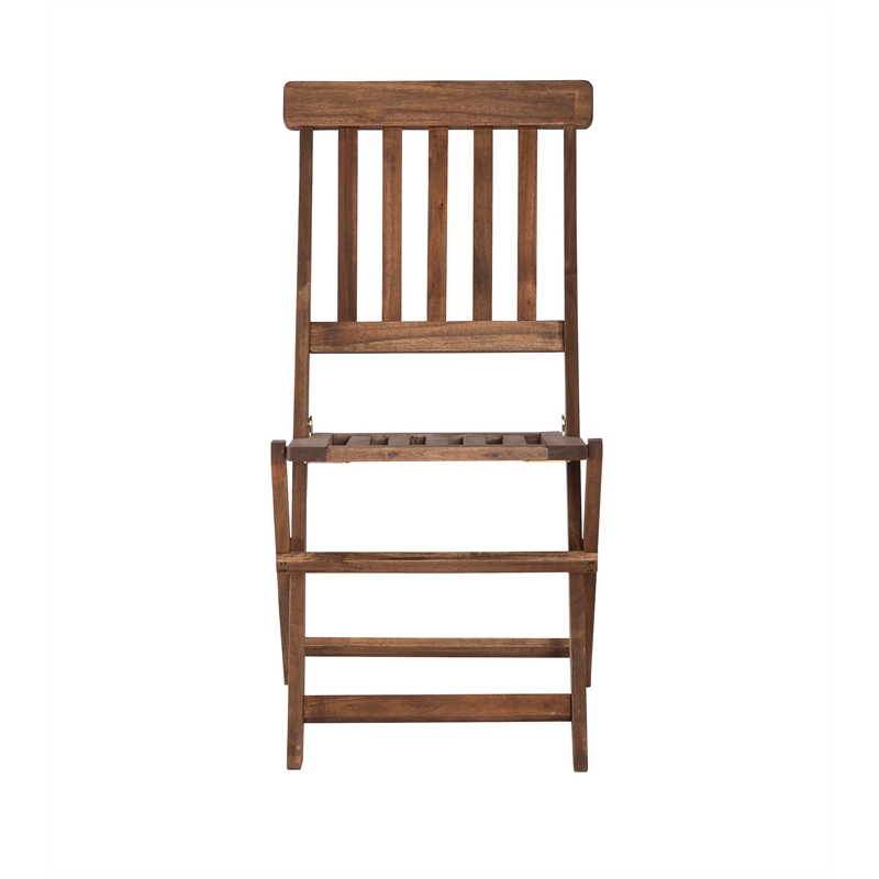 Kingfisher Lane 3 Piece Outdoor Foldable Wood Bistro Set in Acorn Brown