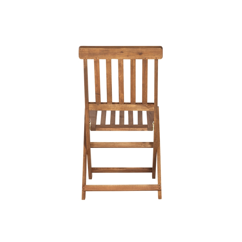 Kingfisher Lane 3 Piece Outdoor Foldable Wood Bistro Set in Acorn Brown