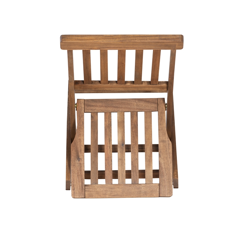 Kingfisher Lane 3 Piece Outdoor Foldable Wood Bistro Set in Acorn Brown