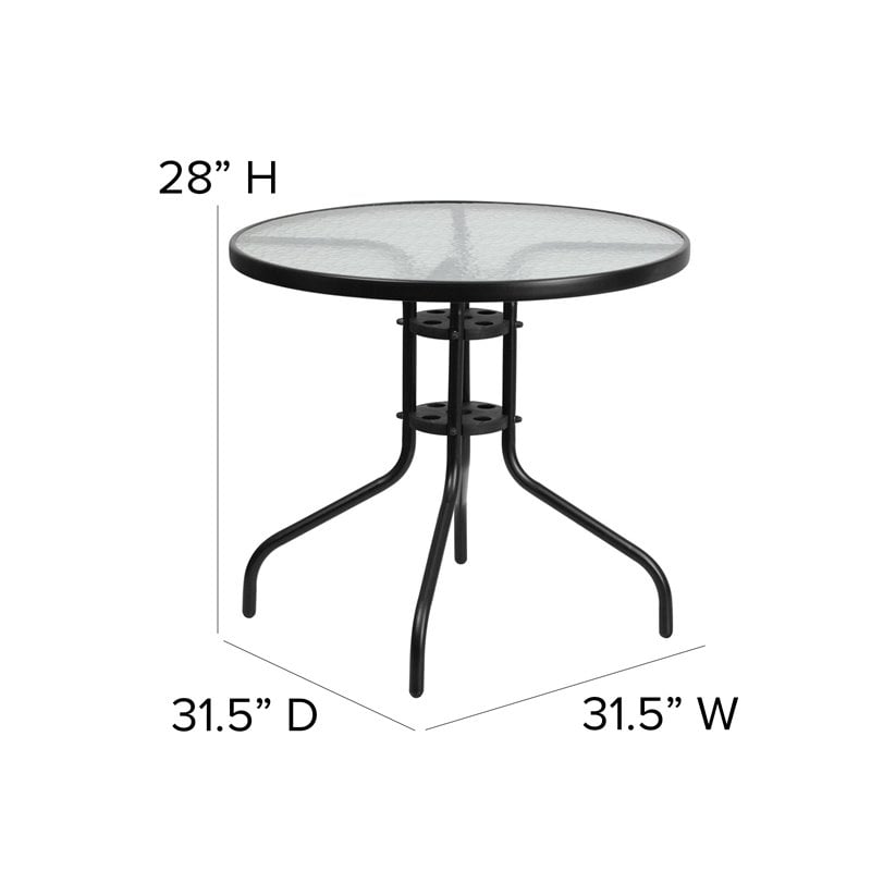 Kingfisher Lane Modern 5 Piece Round Patio Dining Set in Black