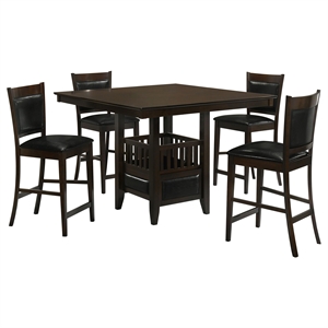 Kingfisher Lane 5-piece Wood Dining Room Set Espresso and Black