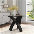 Kingfisher Lane Modern Glass 5-Piece Round Top Dining Set in Black