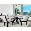 Kingfisher Lane Modern Glass 5-Piece Round Top Dining Set in Black