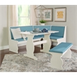 Kingfisher Lane Contemporary Wood Corner Nook Dining Set in Blue