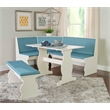 Kingfisher Lane Contemporary Wood Corner Nook Dining Set in Blue
