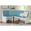 Kingfisher Lane Contemporary Wood Corner Nook Dining Set in Blue