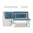 Kingfisher Lane Contemporary Wood Corner Nook Dining Set in Blue