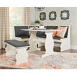 Kingfisher Lane Wood Corner Breakfast Nook Dining Set in Charcoal Gray