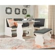Kingfisher Lane Wood Corner Breakfast Nook Dining Set in Charcoal Gray