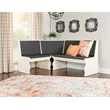Kingfisher Lane Wood Corner Breakfast Nook Dining Set in Charcoal Gray