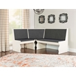 Kingfisher Lane Wood Corner Breakfast Nook Dining Set in Charcoal Gray