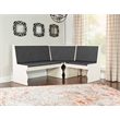 Kingfisher Lane Wood Corner Breakfast Nook Dining Set in Charcoal Gray