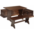 Kingfisher Lane Wood Backless 3 Piece Dining Nook with Storage in Brown