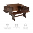 Kingfisher Lane Wood Backless 3 Piece Dining Nook with Storage in Brown