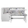 Kingfisher Lane Contemporary Wood Corner Nook Dining Set in White