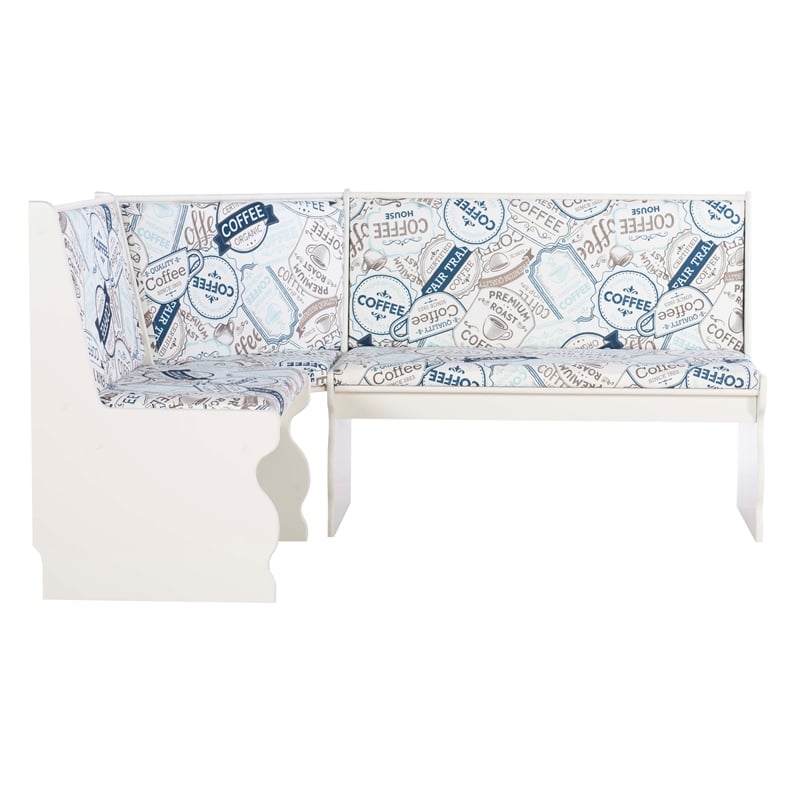 Kingfisher Lane Contemporary Wood Corner Nook Dining Set in White