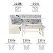 Kingfisher Lane Contemporary Wood Corner Nook Dining Set in White