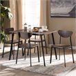 Kingfisher Lane 5 Piece Modern Dining Set in Brown and Black