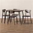 Kingfisher Lane 5 Piece Modern Dining Set in Brown and Black