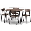 Kingfisher Lane 5 Piece Modern Dining Set in Brown and Black