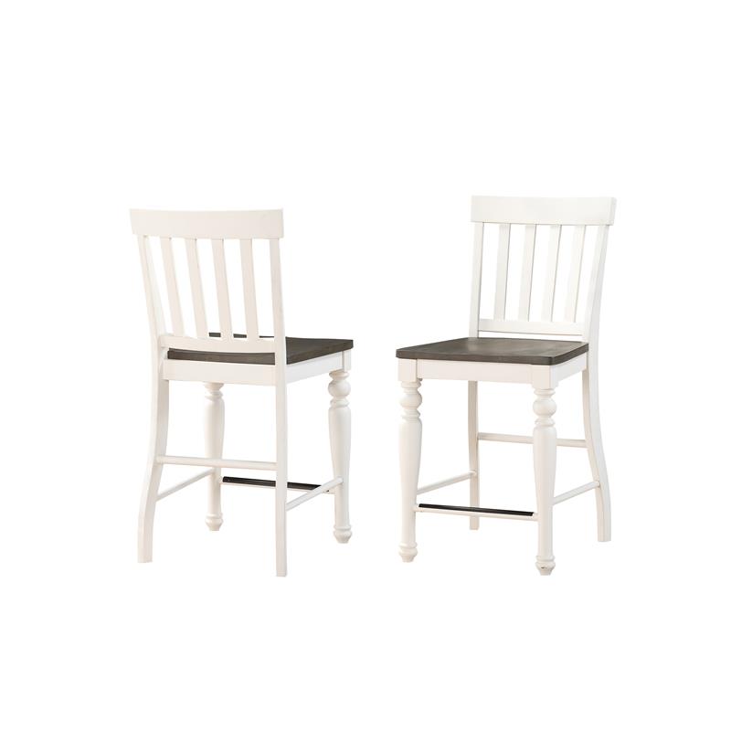 Kingfisher Lane Two-Tone 7 Piece Counter Height Dining Set in White