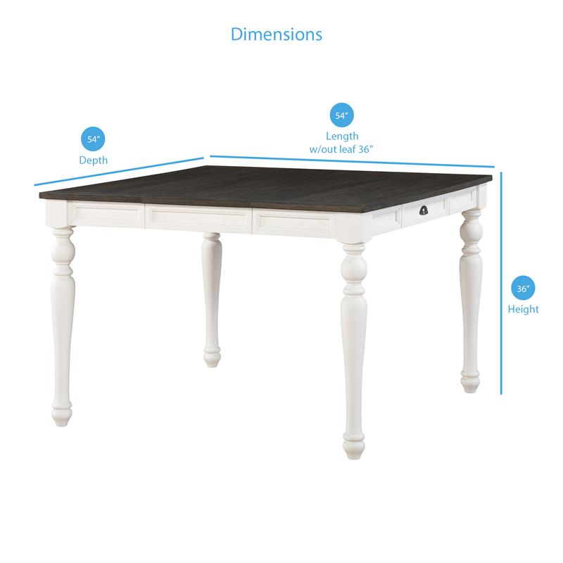 Kingfisher Lane Two-Tone 7 Piece Counter Height Dining Set in White