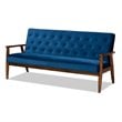 Kingfisher Lane Modern Navy Blue Velvet 3-Piece Living Room Set