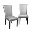 Kingfisher Lane Marble Top Rectanglular 7 Piece Dining Set in Silver