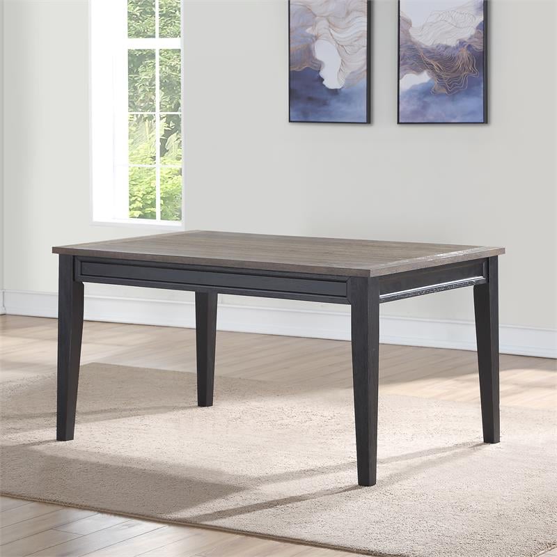 Kingfisher Lane Two-Tone Ebony and Driftwood 7-Piece Dining Set
