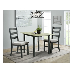 Kingfisher Lane Contemporary 3PC Drop Leaf Dining Set in Black