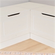 Kingfisher Lane Backless White Storage Nook and Round Table White/Natural Wood