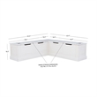 Kingfisher Lane Backless White Storage Nook and Round Table White/Natural Wood